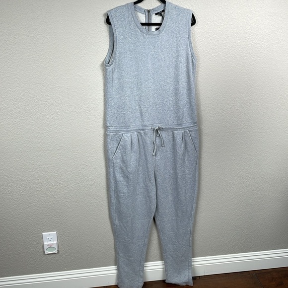 NWT Joes Jeans Marnie Cotton Tank Jumpsuit Heather Grey Gray Lounge Sz XL - Picture 2 of 12
